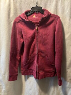 Carhartt Kids Burgundy Full-Zip Hooded Sweatshirt